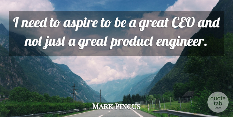 Mark Pincus Quote About Needs, Ceo, Aspire: I Need To Aspire To...