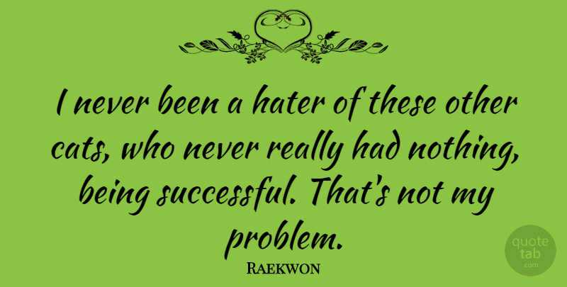 Raekwon Quote About Cat, Successful, Problem: I Never Been A Hater...