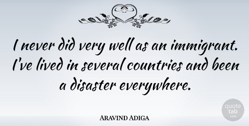 Aravind Adiga Quote About Countries, Several: I Never Did Very Well...