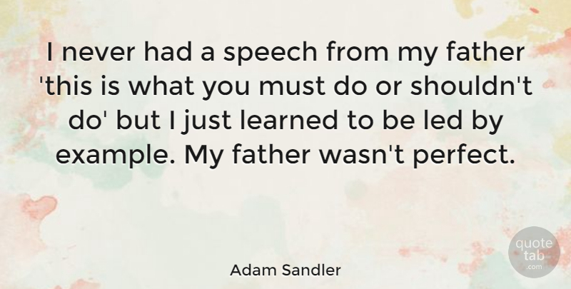 Adam Sandler Quote About Boyfriend, Father, Perfect: I Never Had A Speech...