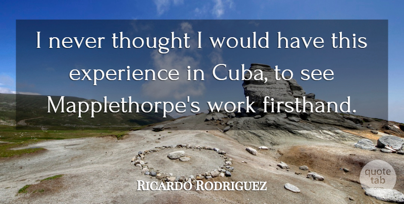 Ricardo Rodriguez Quote About Experience, Work: I Never Thought I Would...