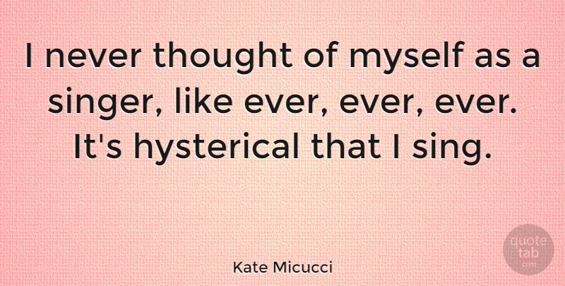 Kate Micucci Quote About undefined: I Never Thought Of Myself...