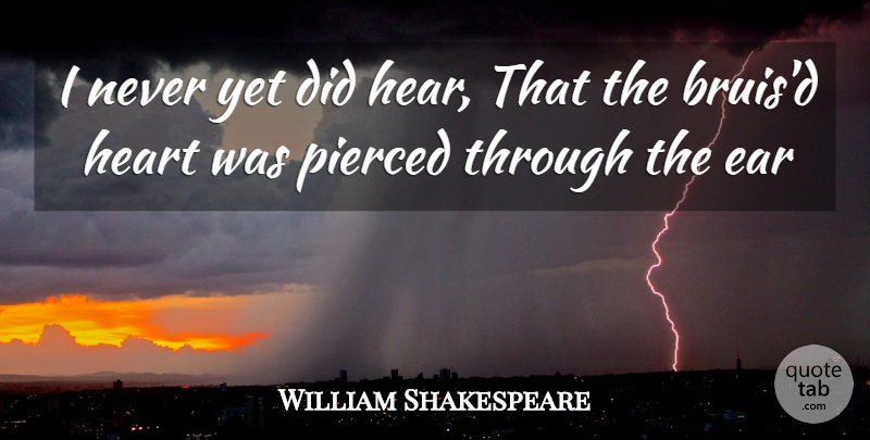 William Shakespeare Quote About Heart, Ears: I Never Yet Did Hear...