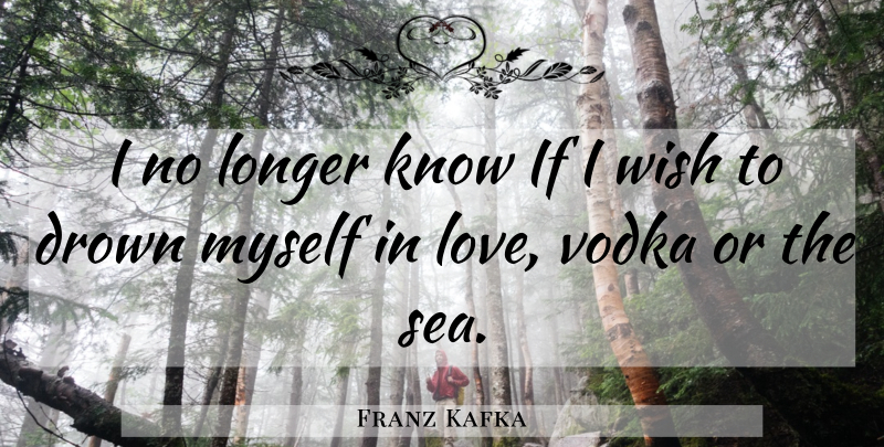 Franz Kafka Quote About Sea, Wish, Vodka: I No Longer Know If...