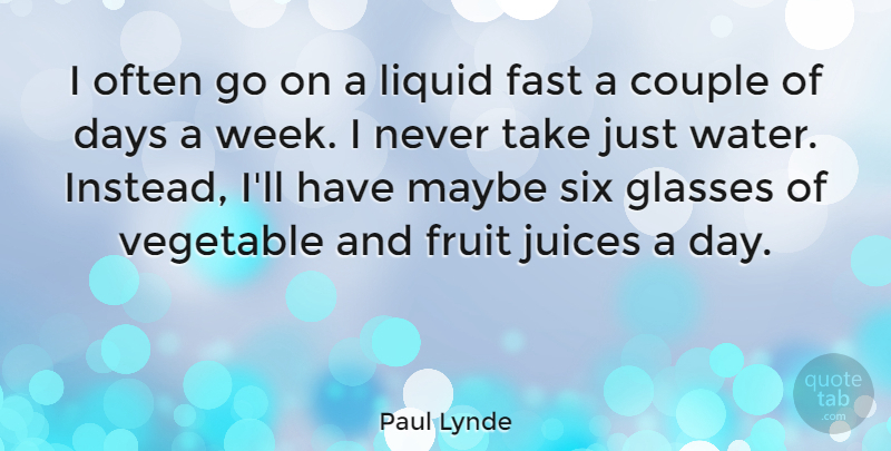 Paul Lynde Quote About Couple, Glasses, Vegetables: I Often Go On A...
