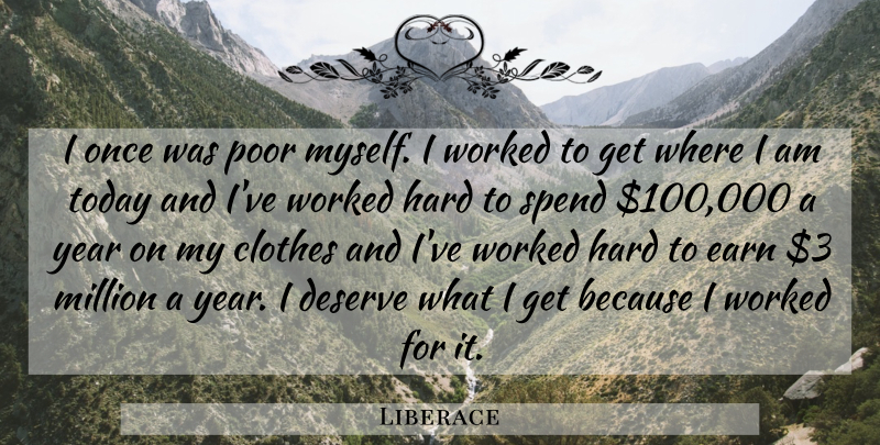 Liberace Quote About Years, Clothes, Today: I Once Was Poor Myself...