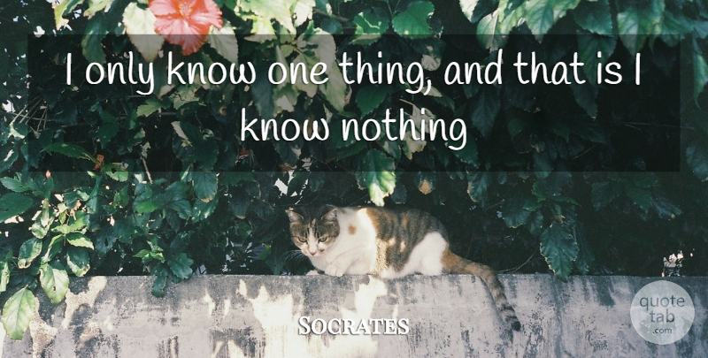 Socrates Quote About Philosophical, Knows, One Thing: I Only Know One Thing...