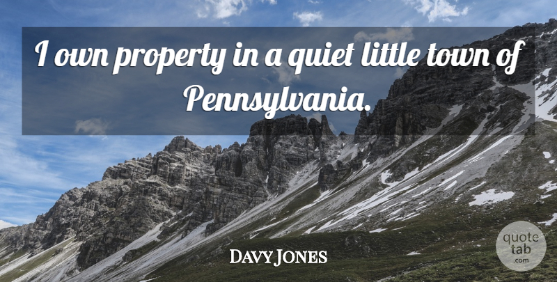 Davy Jones Quote About Littles, Towns, Pennsylvania: I Own Property In A...