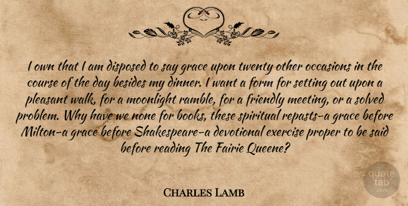 Charles Lamb Quote About Spiritual, Book, Reading: I Own That I Am...