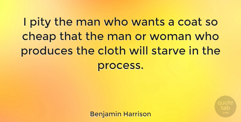 Benjamin Harrison Quote About Money, Inspirational Life, Men: I Pity The Man Who...