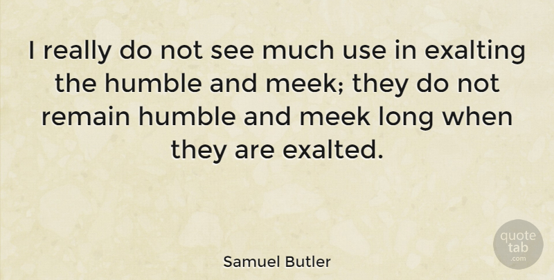 Samuel Butler Quote About Humble, Long, Use: I Really Do Not See...
