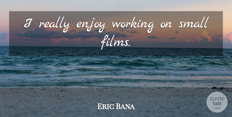 Eric Bana Quote About Film, Enjoy: I Really Enjoy Working On...