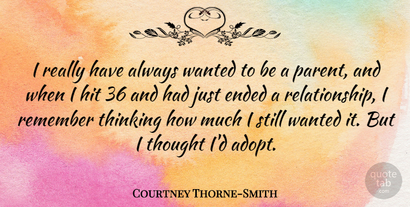 Courtney Thorne-Smith Quote About Thinking, Parent, Remember: I Really Have Always Wanted...