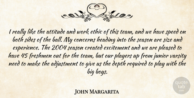 John Margarita Quote About Adjustment, Attitude, Both, Concerns, Created: I Really Like The Attitude...