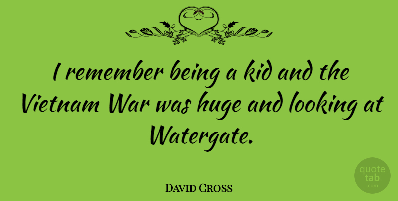 David Cross Quote About Huge, Kid, Looking, Remember, Vietnam: I Remember Being A Kid...