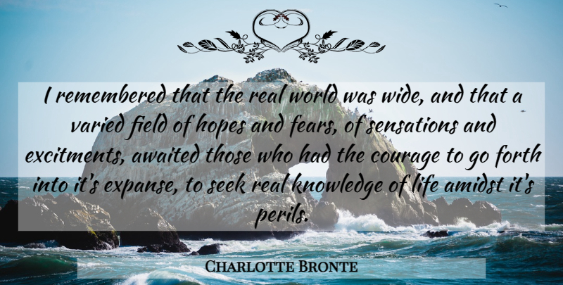 Charlotte Bronte Quote About Real, World, Fields: I Remembered That The Real...