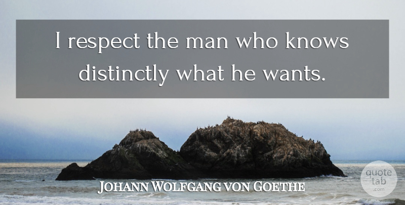 Johann Wolfgang von Goethe Quote About Respect, Men, Goal: I Respect The Man Who...