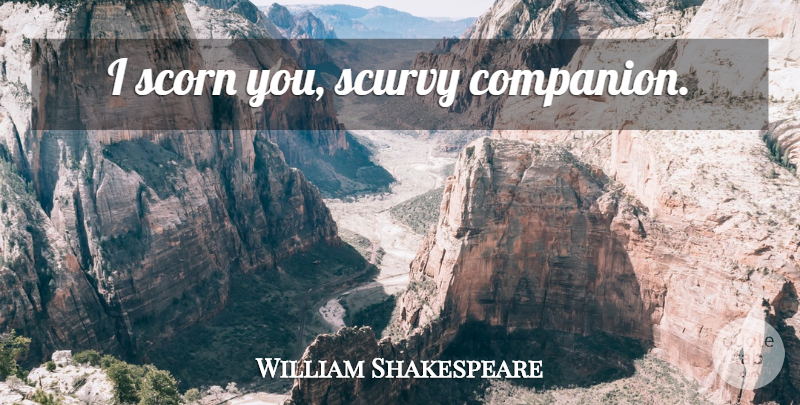 William Shakespeare Quote About Sassy, Companion, Scorn: I Scorn You Scurvy Companion...