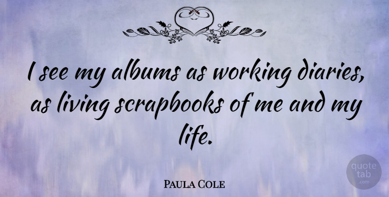 Paula Cole Quote About Albums, Diaries: I See My Albums As...