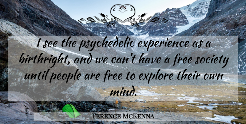 Terence McKenna Quote About People, Mind, Psychedelic: I See The Psychedelic Experience...
