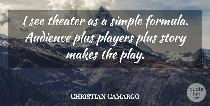 Christian Camargo Quote About Players, Plus: I See Theater As A...