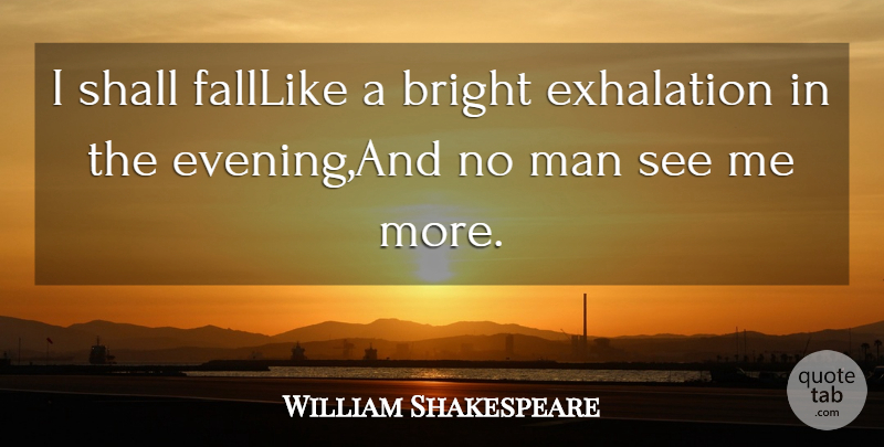 William Shakespeare Quote About Bright, Man, Shall: I Shall Falllike A Bright...