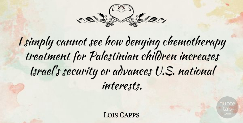 Lois Capps Quote About Children, Israel, Increase: I Simply Cannot See How...