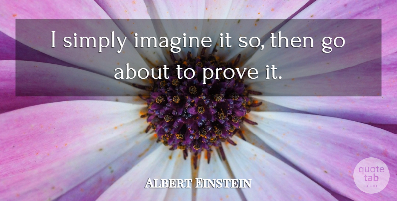 Albert Einstein Quote About Imagine, Prove It, Prove: I Simply Imagine It So...