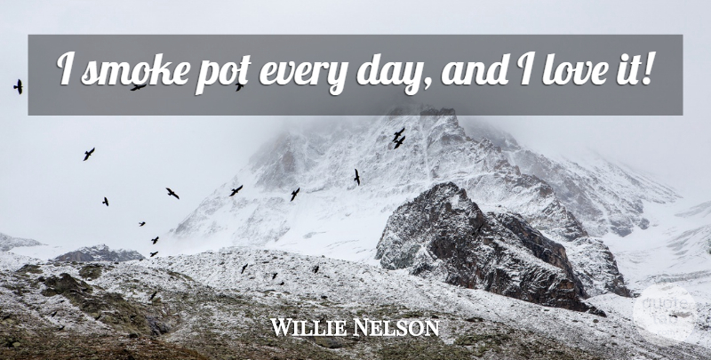 Willie Nelson Quote About Pot, Smoke: I Smoke Pot Every Day...