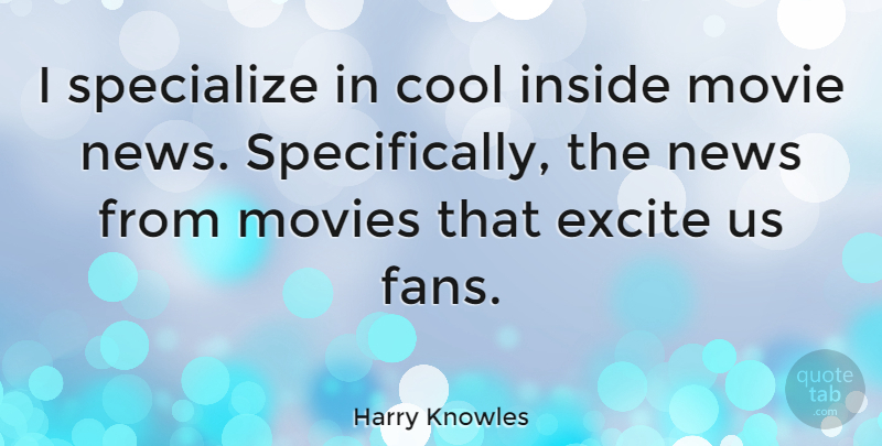 Harry Knowles Quote About Fans, News: I Specialize In Cool Inside...