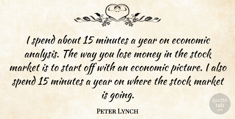 Peter Lynch Quote About Economic, Lose, Market, Minutes, Money: I Spend About 15 Minutes...