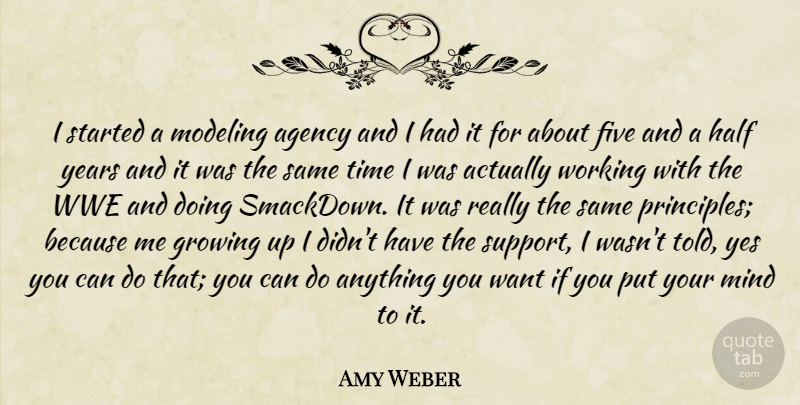 Amy Weber Quote About Growing Up, Agency, Yes You Can: I Started A Modeling Agency...
