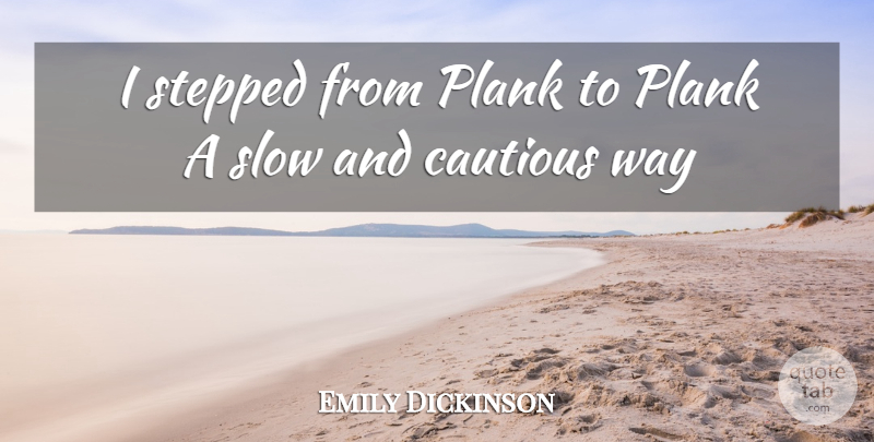 Emily Dickinson Quote About Way, Caution, Cautious: I Stepped From Plank To...