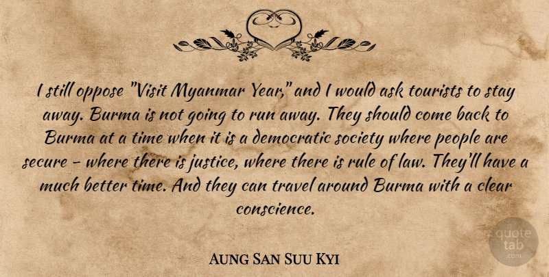 Aung San Suu Kyi Quote About Running, Years, Law: I Still Oppose Visit Myanmar...