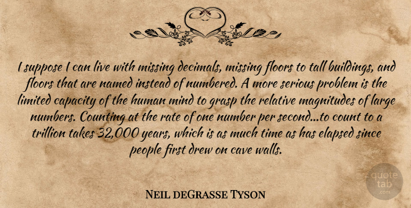 Neil deGrasse Tyson Quote About Wall, Science, Years: I Suppose I Can Live...