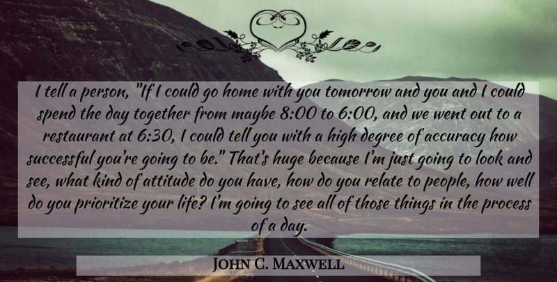 John C. Maxwell Quote About Attitude, Home, Successful: I Tell A Person If...