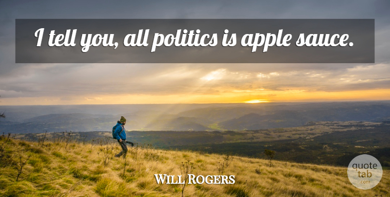 Will Rogers Quote About Apple, Politics: I Tell You All Politics...