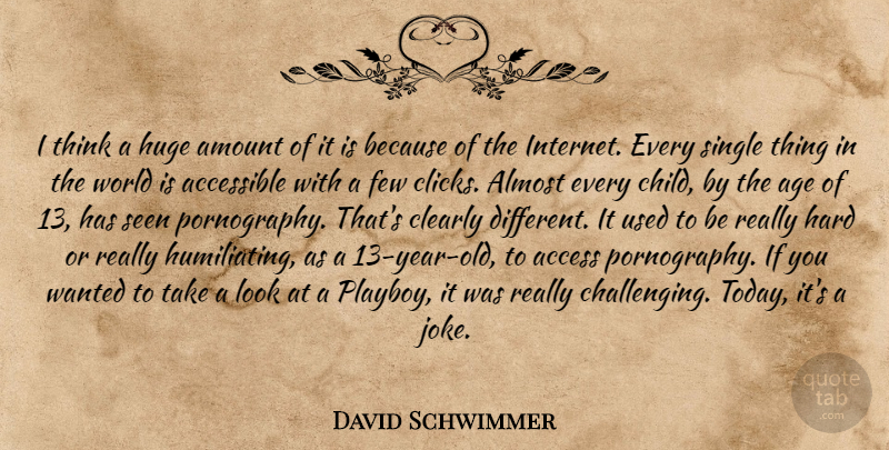 David Schwimmer Quote About Children, Thinking, Years: I Think A Huge Amount...