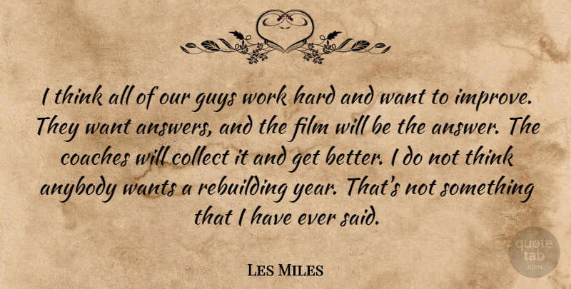 Les Miles Quote About Hard Work, Thinking, Lsu: I Think All Of Our...