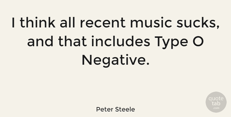 Peter Steele Quote About Thinking, Negative, Type: I Think All Recent Music...