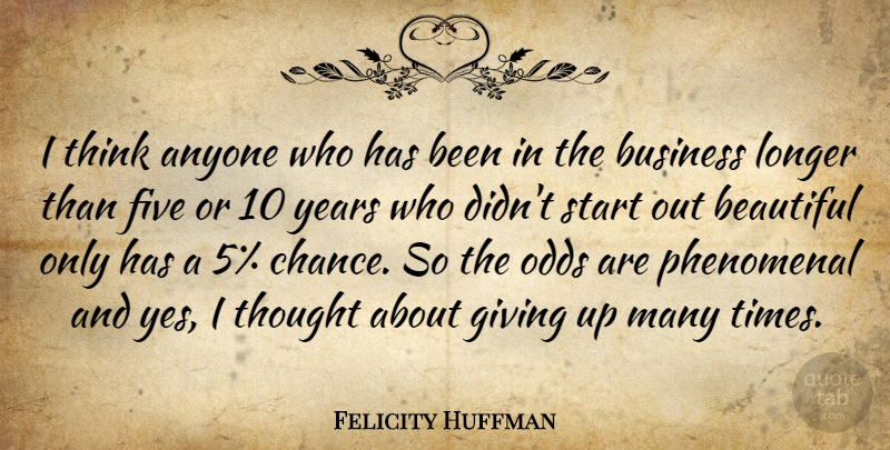 Felicity Huffman Quote About Anyone, Beautiful, Business, Five, Giving: I Think Anyone Who Has...