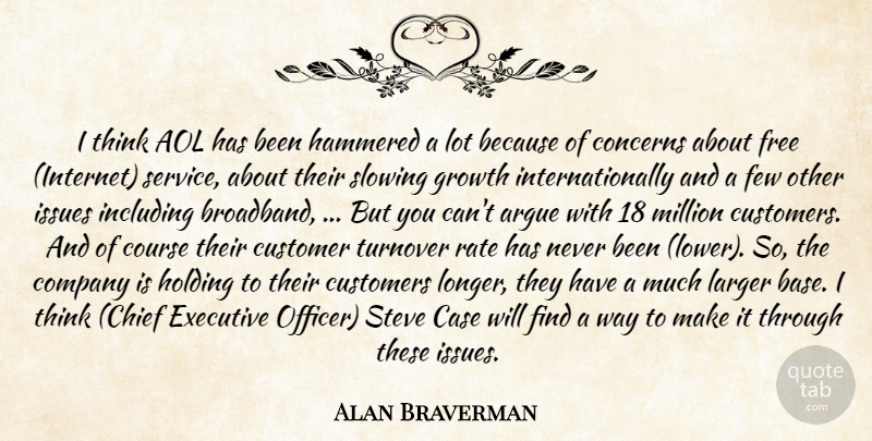 Alan Braverman Quote About Aol, Argue, Case, Company, Concerns: I Think Aol Has Been...