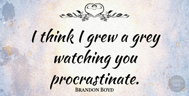 Brandon Boyd Quote About Thinking, Grew, Grey: I Think I Grew A...