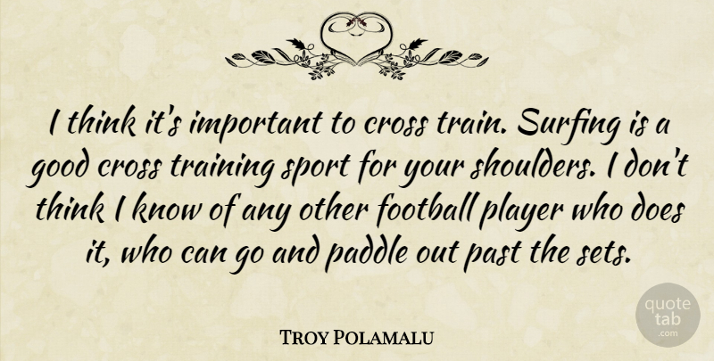 Troy Polamalu Quote About Sports, Football, Past: I Think Its Important To...
