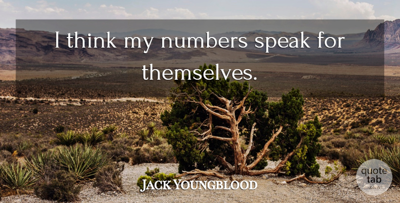 Jack Youngblood Quote About Thinking, Numbers, Speak: I Think My Numbers Speak...
