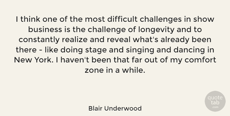 Blair Underwood Quote About New York, Thinking, Dancing: I Think One Of The...