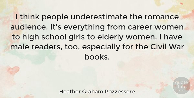 Heather Graham Pozzessere Quote About Career, Civil, Elderly, Girls, High: I Think People Underestimate The...