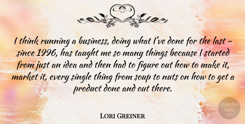 Lori Greiner Quote About Running, Thinking, Nuts: I Think Running A Business...