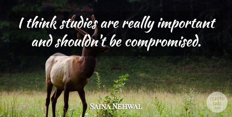 Saina Nehwal Quote About undefined: I Think Studies Are Really...