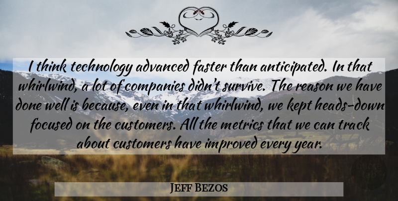 Jeff Bezos Quote About Technology, Thinking, Years: I Think Technology Advanced Faster...